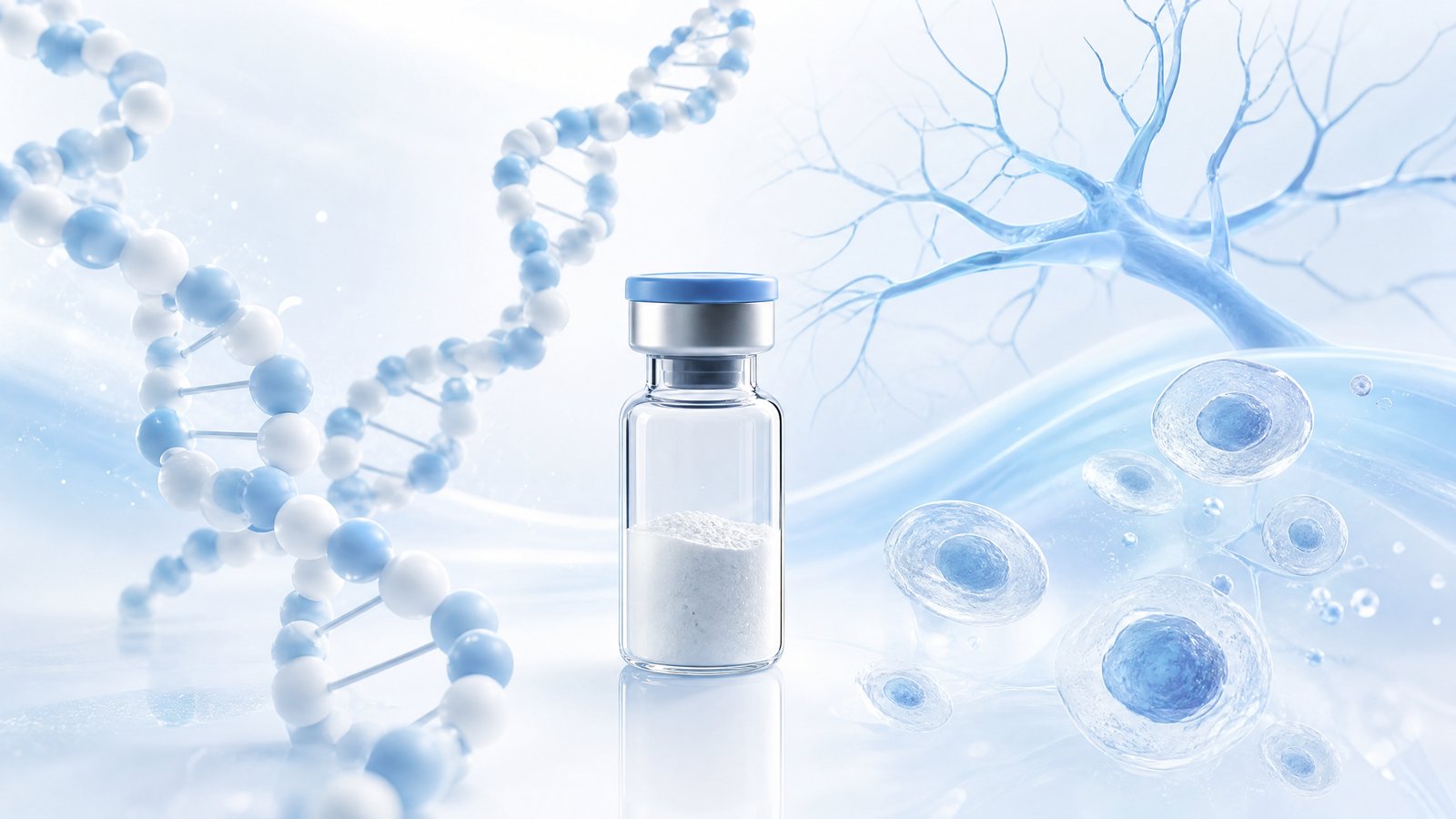 BPC-157 and TB-500 recovery research peptides with cellular healing illustration